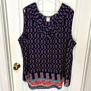 Terra and sky sleeveless top